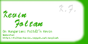 kevin foltan business card